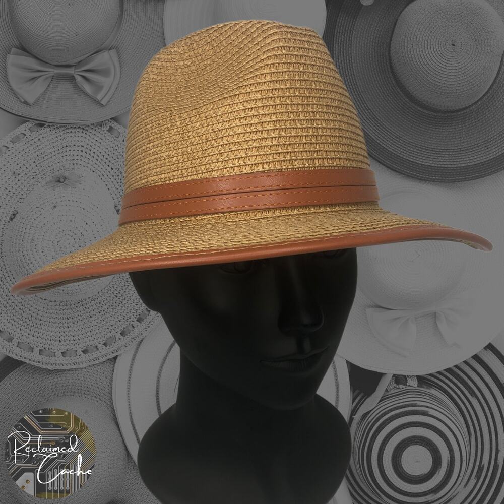 Riah Fashion Brown Straw Woven Fedora